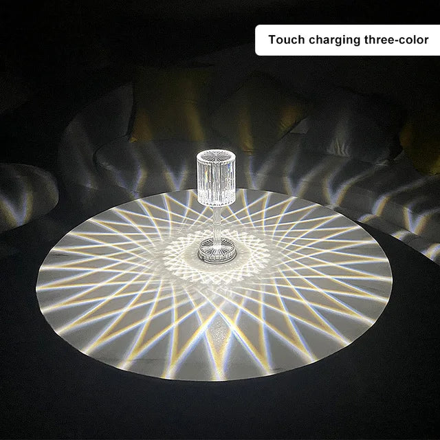 Crystal Table Lamp Touch Remote Control Night Lamp