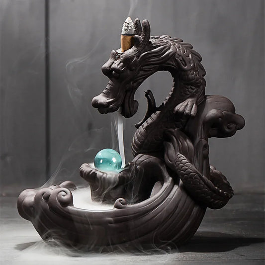 Incense Waterfall Incense Burner Ceramic Dragon