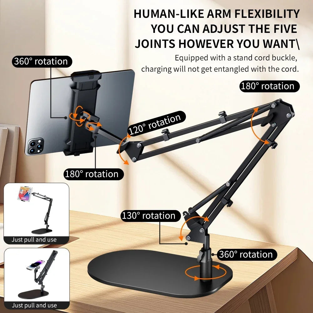 Adjustable Long Arm Metal Tablet Stand Phone Holder